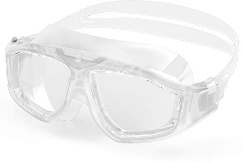 OutdoorMaster Swim Mask - Wide View Swimming Mask & Goggles Anti-Fog Waterproof, White