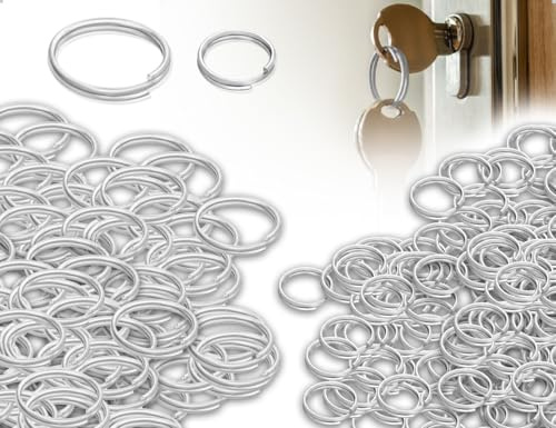 AOYEGIC Lot De 200 Petits Porte CléS, Porte CléS à Double Boucle, Anneau MéTallique, IdéAl Pour Bijoux, Accessoires, Colliers, Loisirs CréAtifs Et DéCorations (Argent)