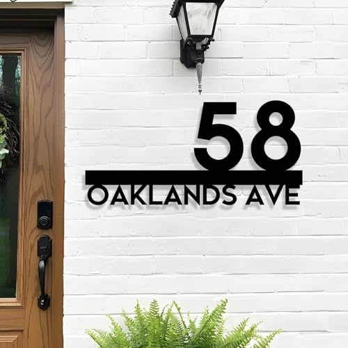 Personalized House Number Sign for Outside Custom Metal Street Address Sign Door Number Plaque for Wall