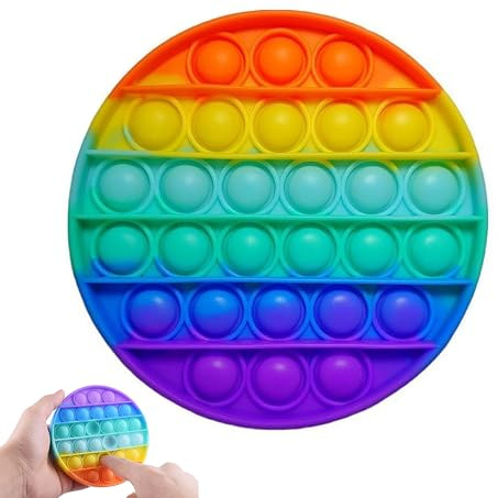 Push and Pop Bubble Sensory Fidget Toy, Silicone Sensory Fidget Toy for Kids and Adults, for Fun, Learning and Relaxation! (Round)
