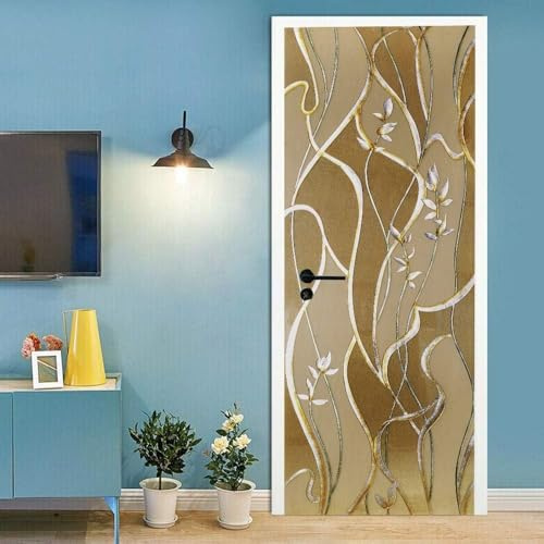 Adesivi Per Porte 3D Per Camera Da Letto Soggiorno Rinnovamento Porte Murali Accessori Impermeabili Per La Decorazione Della Casa Strisce Astratte Colorate 90 X 200 Cm - Poster Della P-32218842699321