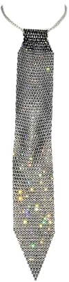 Glitzernde Fischnetz-Krawatte mit Strasssteinen para dama, brillante, cristal, ajustable, fina, fiesta de baile, cosplay, Halloween, disfraz, brillantina, corbata, espectáculo, raves