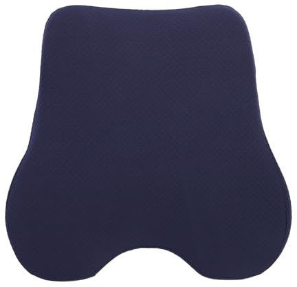 ZUUOZBYY Cuscino di supporto lombare Memory Foam Sedia da ufficio Schienale Cuscino per la schiena in vita Fodera staccabile (Blu scuro)