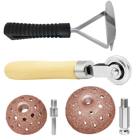 4 stycken volframstål-däckreparationssats, däckreparationsverktyg med sliphuvud, rulle med handtag, skrapa, däckreparationssats av volframstål, däckreparationsverktyg för bilar, lastbilar och