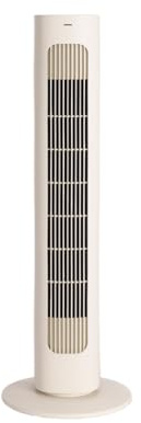 CREATE / AIR TOWER/Ventilador de torre oscilante blanco roto/Programable, oscilación 70°, silencioso, diseño compacto, Ø 26 x 76,4 cm, 4 velocidades, 3 modos de funcionamiento, 50W