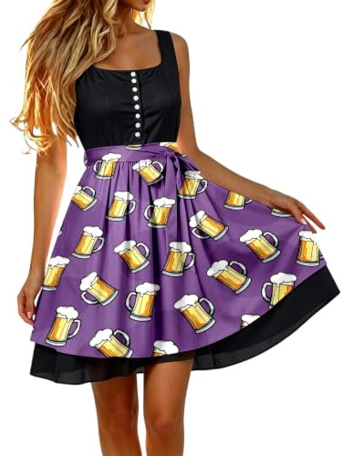 Dirndl förkläde Dirndl förkläde individuellt med rosett kostymmode Dirndlförkläden dräkter förkläde med knytband Dirndl-förkläde dam för bayersk oktoberfest outfit
