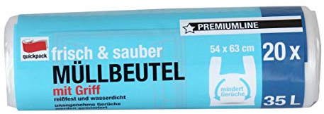 Unbekannt quickpack 853509 - Sacchetti per rifiuti organici in HDPE, 54 x 63, 20 pezzi, colore: Bianco