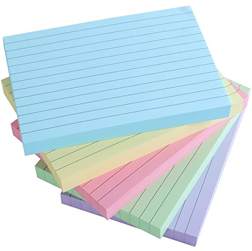 TOP-Pindu Tarjetas de índice A6, 400 hojas, papel pulpado sin madera, 150 g/m², 5 colores, adecuado para plumas estilográficas y bolígrafos de bola, ideal para revisiones y registro
