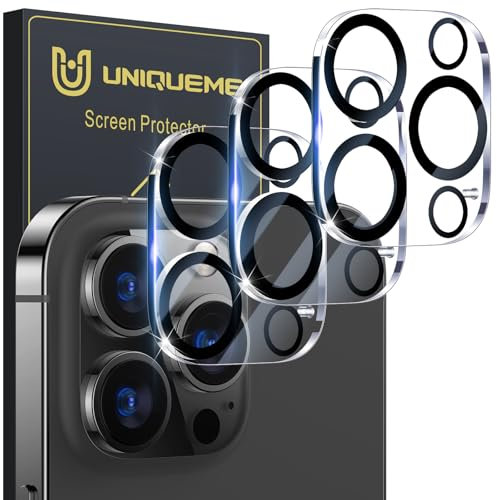 UniqueMe für iPhone 13 Pro/iPhone 13 Pro Max Kameraschutz - [Kratzfest, Stabil] Ultra-Klar 9H Härte Kameraschutz für iPhone 13 Pro Max/iPhone 13 Pro Kamera Schutz [3 Stück] - HD Transparent
