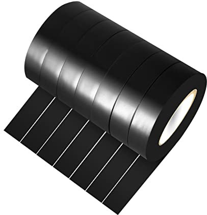 Xrkuu 7 Rolls Black Electrical Insulation Tape, Strong Adhesive Insulating PVC Tape, Durable Electric Tape(15mm x 15m)