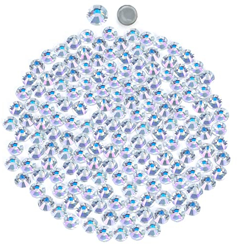 1440 Hotfix-Strasssteine,Flatback Glitzersteine Stones, Glas, runde Kristalle Strasssteine, Edelsteine​zum Basteln, für Kleidung, Schuhe, Taschen, DIY-Dekoration,Sky Purple,SS12,3.0MM-3.2MM