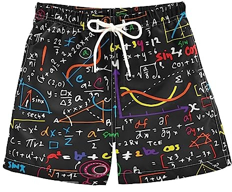 KAAVIYO Formula Matematica Colorata Costumi da Bagno per Ragazzi Costume Spiaggia Calzoncini Pantaloncini per Ragazzi