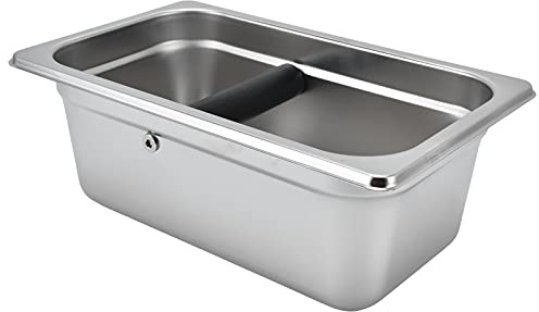 Caja Grande de Acero Inoxidable para Golpear café, Contenedor Duradero para Residuos de Posos, Cubo de Basura de Gran Capacidad, Pared Interior (Caja de escoria (Rectangular de