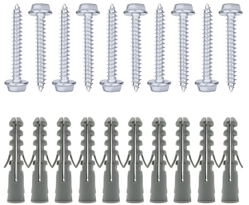 10 Pcs M10 x 50mm Heavy Duty Masonry Brick Wall Fixing plug + M6x50mm Coach Screw, Wall Fixing Anchor Bolts, Galvanized Coach Screws with Nylon Wall Plugs for Shelving Fixings with Hex Bolt Head