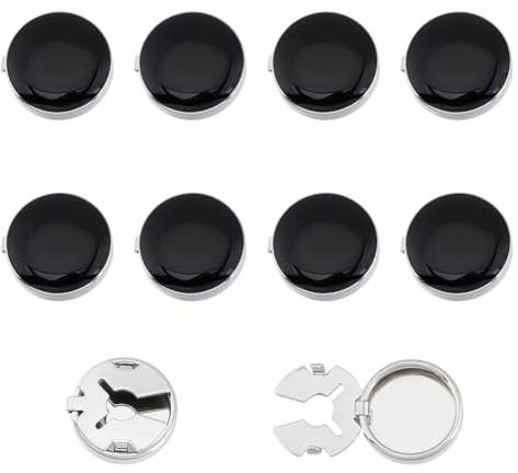 NBEADS 10 pz Copri Pulsanti In Ottone, Copri Bottoni per Polsini Gemelli Bottone Rotondo per Polsini per Smoking Camicia Accessori per Eventi Aziendali O Formali, Platino, 3.3x1.8x0.55cm