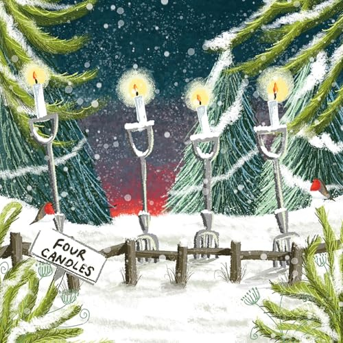 Marie Curie Charity Christmas Cards Four Candles Two Ronnies Fork Handles Forest Pack of 10