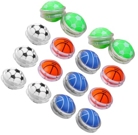 SUPVOX Palla Yo-yo Per Bambini in Plastica Sicura a Forma Di Pallone Da Calcio e Basket, Giocattolo Da Dito Per Esercitare Coordinazione Occhio-mano, Set 12 Pezzi Colori e Modelli Casuali
