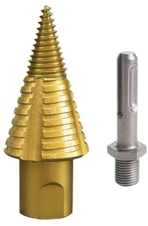 MoSundi Broca divisora de leña para madera húmeda y seca, SDS y vástago cuadrado, diseño desmontable de cambio rápido, acero al carbono, compatible con taladros de martillo