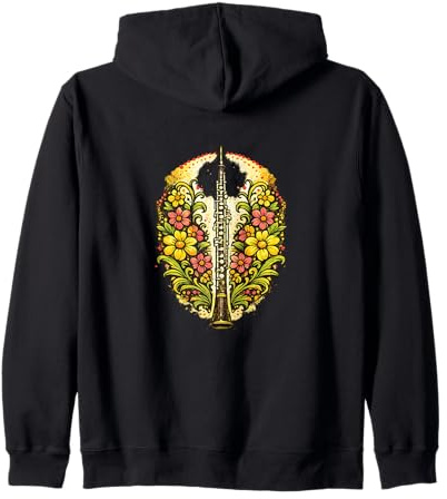 Oboe Floreale Musica Botanica Arte Felpa con Cappuccio