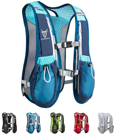 UTOBEST Laufrucksack 5L, Laufweste für Herren und Damen, Ultraleicht Reflektierend Trinkrucksack für Laufen, Marathon, Jogging, Radfahren