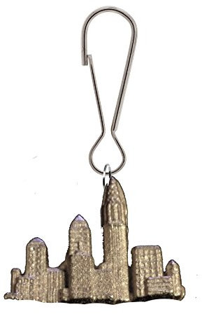 Big City Sky Line 4.4x3.2cm gt285 Made From Fine English Pewter On a Zip Puller POSTED BY US GIFTS FOR ALL 2016 FROM DERBYSHIRE UK