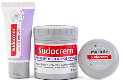 Sudocrem Nappy Rash Cream Kit, Includes Care & Protect 30g, Antiseptic Healing Cream 125g, My Little Sudocrem 22g, Nappy Rash Treatment