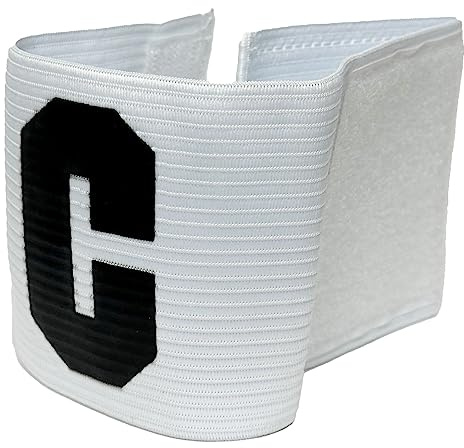 Soccer Captain Armband, Elastic Soccer Team Captain's Arm Band (White)