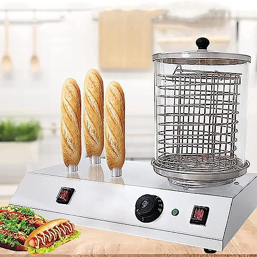 Machine Hot Dog Rouleau Machine À Cuire Les Saucisses, Cuiseur À Vapeur Hotdog avec Tige en Aluminium Chauffante, for Saucisses De Petit-déjeuner, Rouleaux D'œufs Commerciaux Et Ménagers for Enfants,