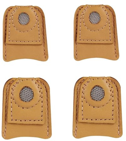 4 Packs Sewing Thimble Finger Protector Leather Thimble Hand for Knitting Sewing Quilting Pin Needles Craft Accessories DIY Sewing Tools