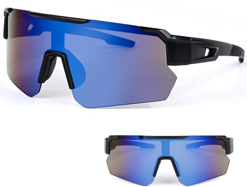 Banaone Polarisierende Sport Sonnenbrille, Fahrradbrille, Outdoor Sports Polarisierte Sonnenbrille UV400, Fahrrad Sonnenbrille Herren UV Schutz Radsportbrillen für Damen Sportbrille (A)