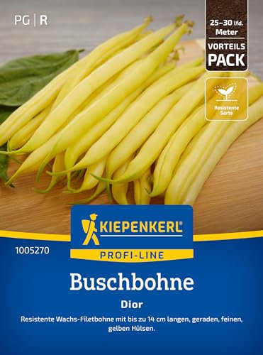 Kiepenkerl Profi-Line Buschbohnensamen Dior 1005270 - Gemüsesamen für eine resistente Bohne mit bis zu 14 cm langen Hülsen und Inhalt für 25 bis 30 lfd. Meter - Saatgut