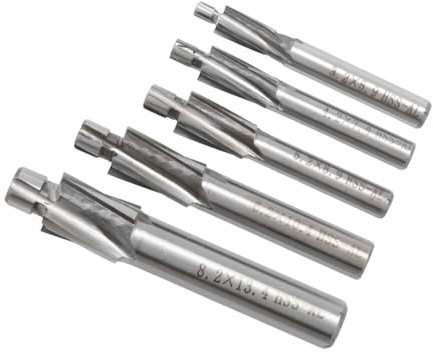 Juego de brocas for ranurar, fresas de avellanado HSS M3 M4 M5 M6 M8, kit de fresas for ranurado piloto