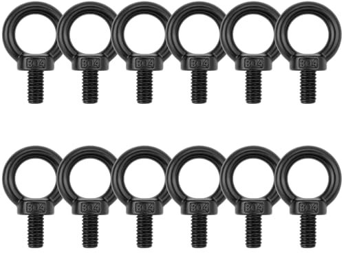 Lot de 12 vis à œil M5 x 12 en acier inoxydable - Avec filetage - Écrou à œillet - Pour fixation et suspension