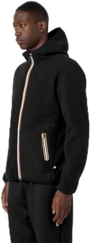 K-Way Giacca in Pile con Zip, Reversibile, Nero, con Cappuccio e Tasche K3132NW AVA JACK SHERPA POLAR DOUBLE TG M