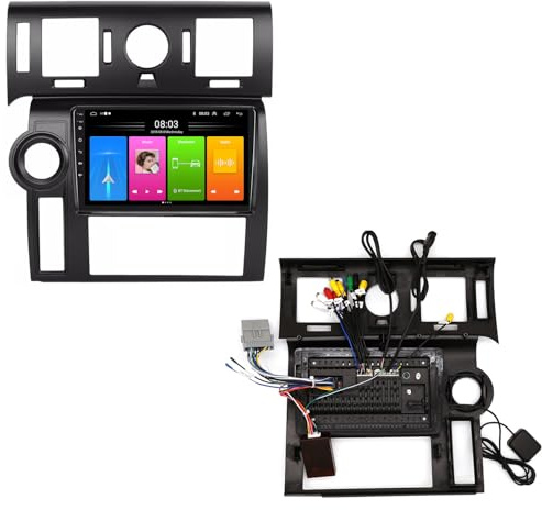 9'' AHD Multimedia GPS Sat Nav Navigation Navigator Canbus Autoradio Car Radio Player with Wireless CarPlay & Android Rear View Backup Camera Parking System Compatible with Hummer H2 Cadillac Seville