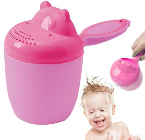 Mihauuke Copa de Enjuague para Baño de Bebés | Vertedor de Agua para Baño Infantil | Cubo Seguro Grueso Diseño Divertido para Lavar Cabezas De Niños Y Niñas En La Bañera