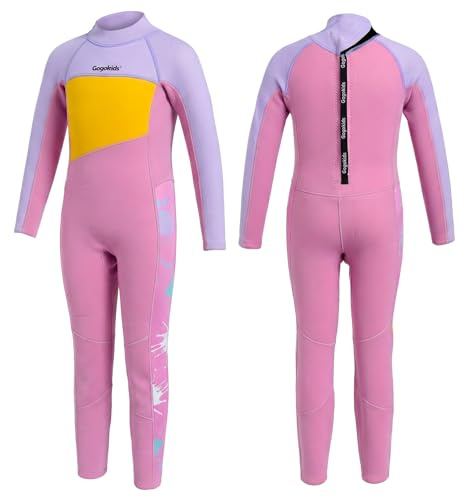 Gogokids barn våtdräkt 2,5 mm helkropp dykdräkt pojkar flickor – långärmad baddräkt varm för simning surfing strand – 2–10 år