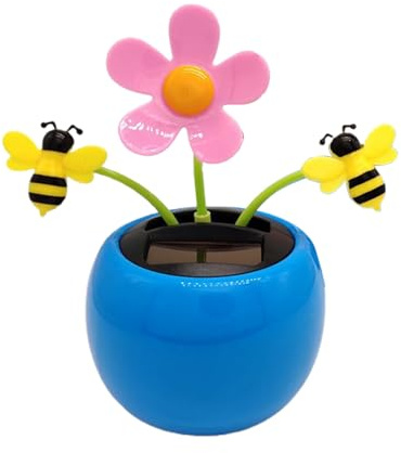 Flor Solar Feliz - Juguete para salpicadero de Coche con energía Solar de Flores danzantes | Decoración del salpicadero del Coche con energía, portátil para el, Escritor