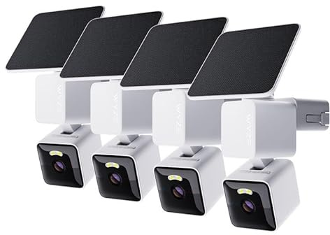 WYZE Solar Cam Pan 4 Pack(Flagship Model), Security Cameras Wireless Outdoor, 2K 360° Pan-Tilt Battery Powered 2.4GHz Wi-Fi Cameras for Home Security, AI Motion Detection, Color Night Vision