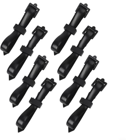 Paquete de 8 correas de soporte ajustables para árboles frutales y arbustos con hebilla para árboles frutales, jardín, patio, exterior, PVC, flexible, color negro (30 x 1,3 cm)