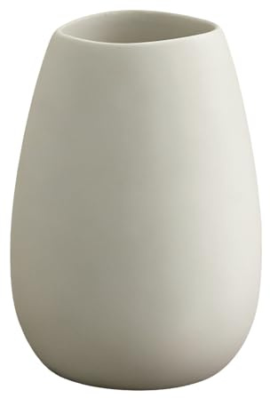 Jarrón de cerámica – 17 cm florero blanco, minimalista moderno de hierba de las Pampas, estantería de mesa bohemia, apto para salón, dormitorio, mesa de oficina