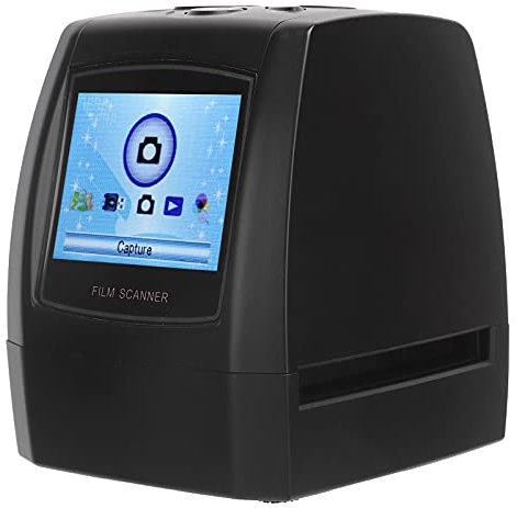 Scanner de Diapositives de Film, Convertit Les Négatifs de Film 35 Mm / 135 Mm, 135, 126, 110, Super 8 et Les Diapositives en JPEG, Scanner de Film 22MP avec écran LCD Couleur TFT 2,4 Pouces(Noir)