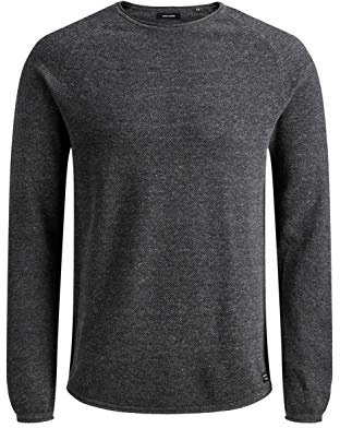 JACK & JONES Herren Jjehill Knit Crew Neck Noos Pullover Sweater, Black, M EU
