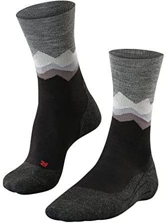 FALKE Herren Wandersocken TK2 Explore M So Wolle Funktionsmaterial antiblasen dick 1 Paar, Schwarz Black 3003 Crest-O, 44-45