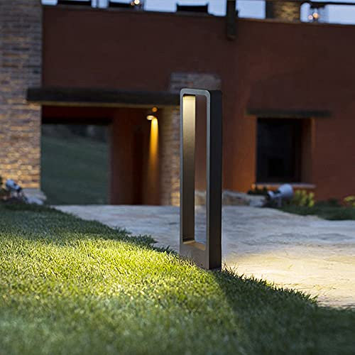 LED Außenleuchte, Außen Terrassen Standleuchte, Außen Anthrazit Garten Stehleuchte, 7W Außen Pollerleuchten IP65, Weg-Beleuchtung, Gartenlampe, Innenhöfe, Gartenbeleuchtung, 3000K, Aluminium (60CM)