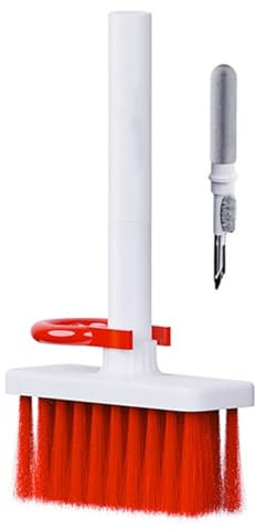 WANGCL Kit de herramientas de limpieza de computadora multifuncional 5 en 1, extractor de teclas, multicepillo para PC, portátil, Airpods Pro, lente de cámara, cepillo limpiador de teclado, color rojo