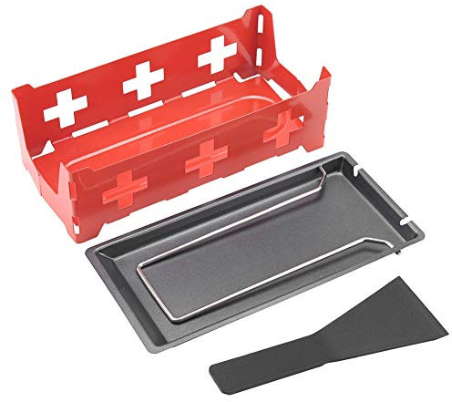 Cheese Baking Tray Set, Raclette Cheese Grill Set, Non Stick Baking Tray Stove with Spatula for BBQ Dinners(Steel Handle Set)