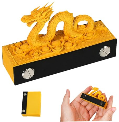Wedhapy Bloc-Notes 3D en Forme de Dragon Chinois décoratif Anti-Stress, Bloc-Notes 3D, Notes Autocollantes 3D, Bloc-Notes 3D, année du Dragon, Bureau, Salon, Bureau, Cadeau pour collègue, ami