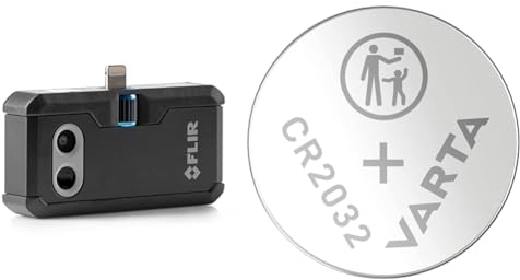 FLIR ONE Pro - iOS - Professional Grade Thermal Camera for Smartphones - with VividIR and MSX Image Enhancement Technology & VARTA Batterien Knopfzellen CR2032