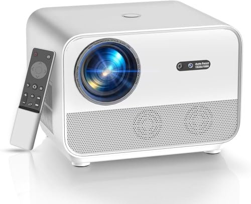 Projector【Auto Focus/Correction&Android TV】1080P Native HD 800ANSI, Projector Supports 4K With Bluetooth And WIFI, FunFlix A1 300 Zoom Video Projector For Home Theater for TV Sticks/PS5/HDMI/USB